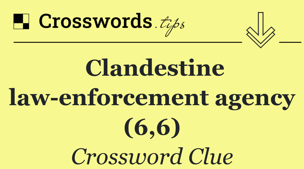 Clandestine law enforcement agency (6,6)