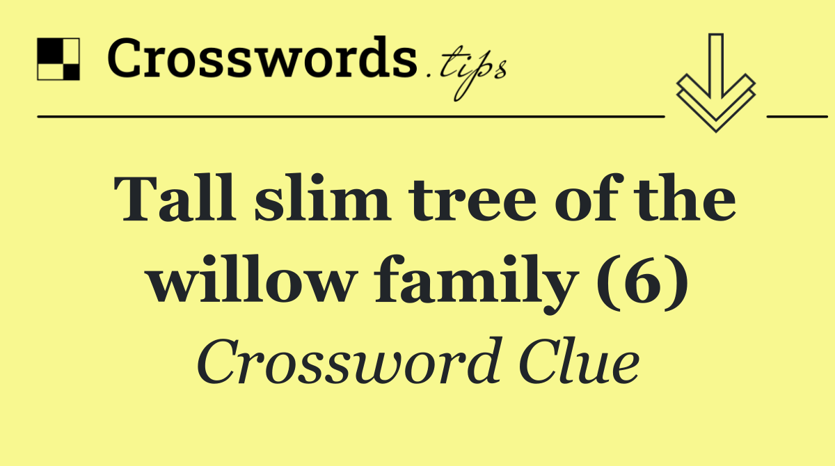 Tall slim tree of the willow family (6)