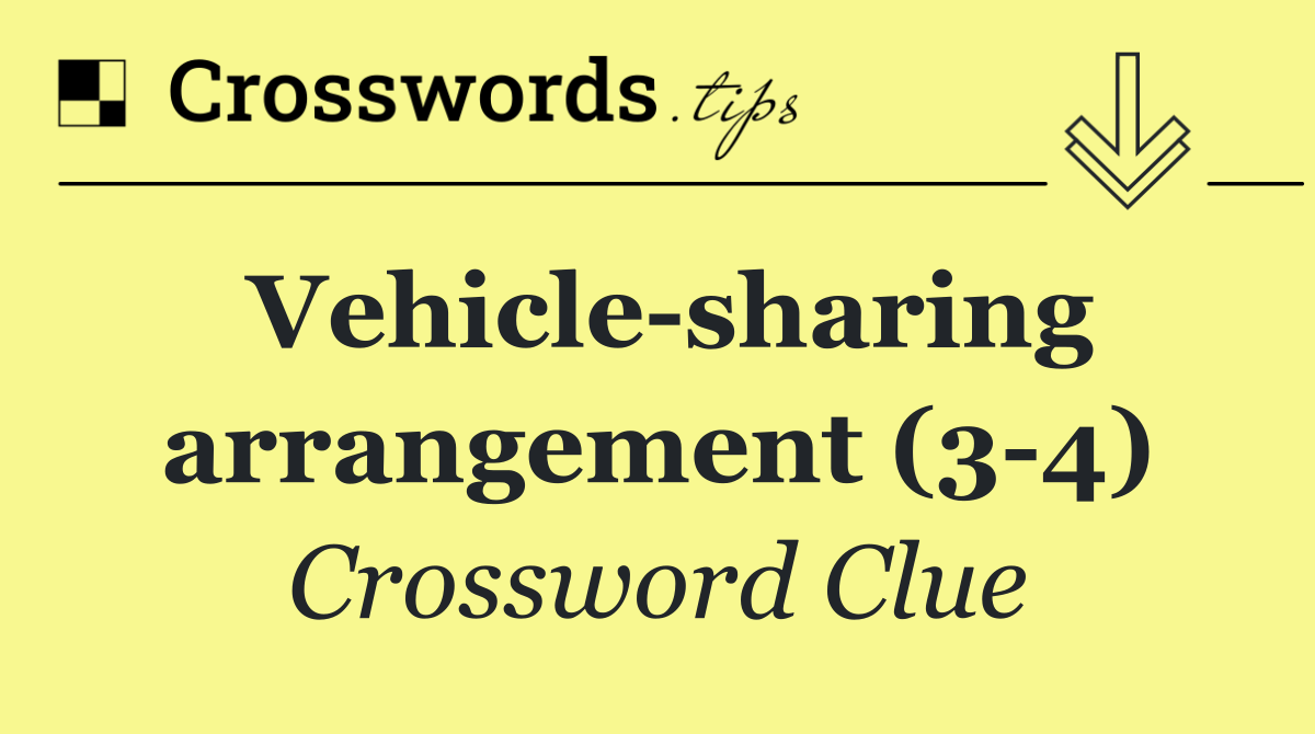 Vehicle sharing arrangement (3 4)