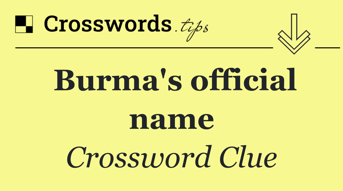 Burma's official name