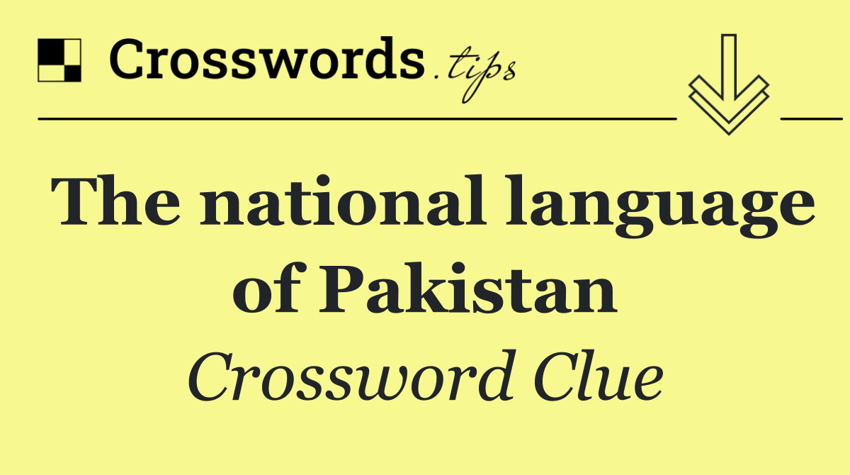 The national language of Pakistan