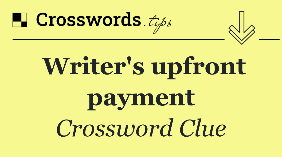 Writer's upfront payment