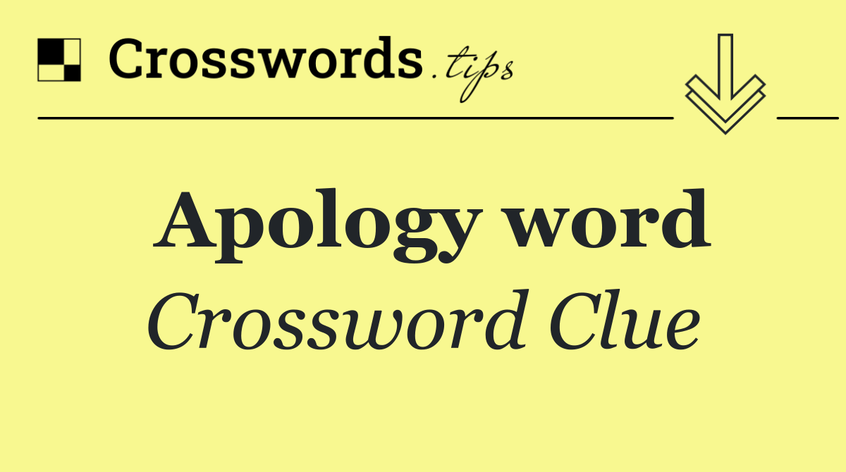 Apology word