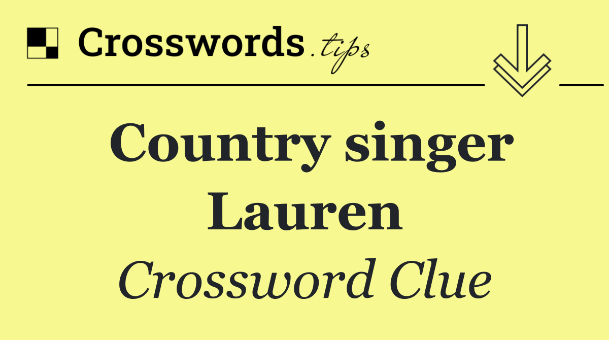 Country singer Lauren