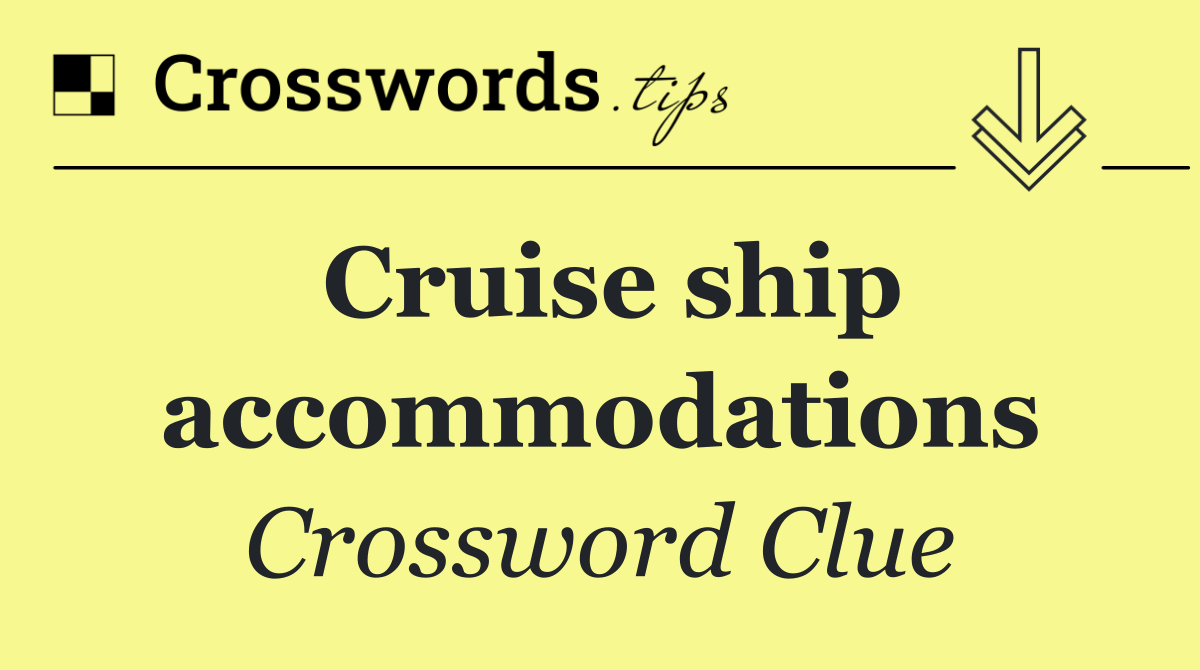 Cruise ship accommodations