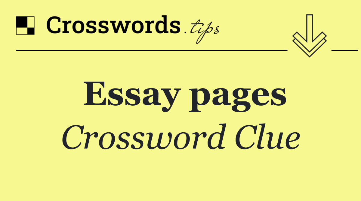 Essay pages