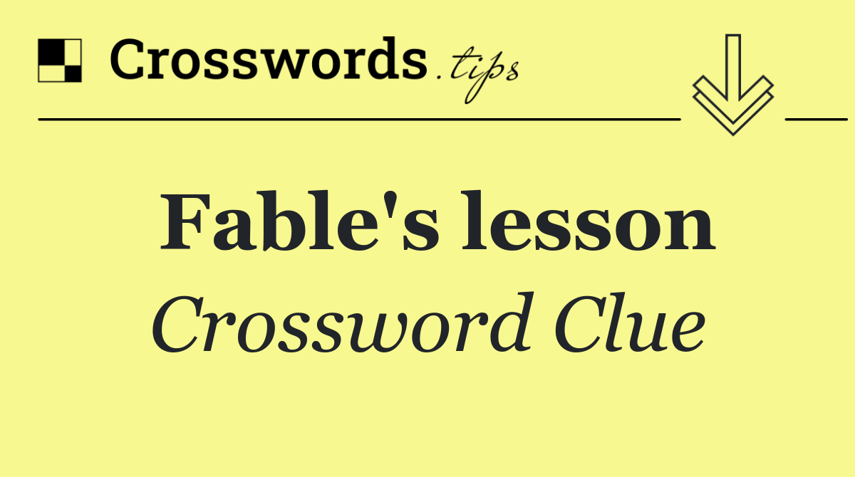 Fable's lesson