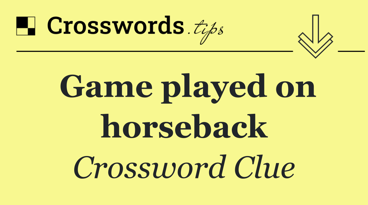 Game played on horseback