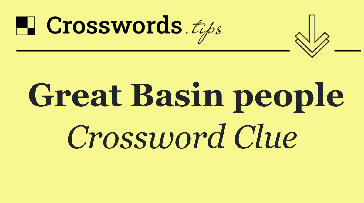 Great Basin people