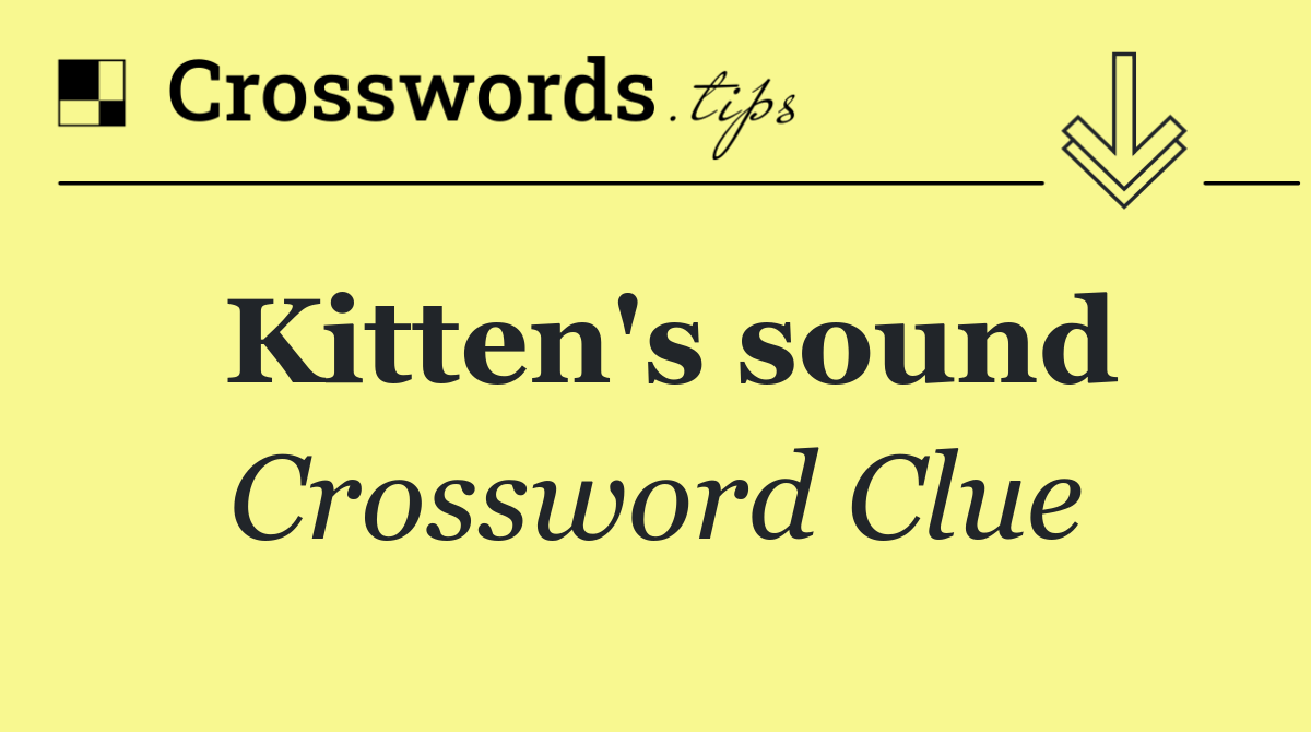 Kitten's sound