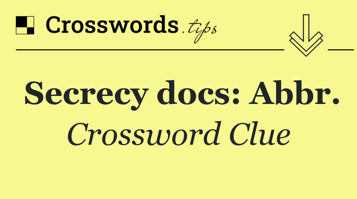 Secrecy docs: Abbr.