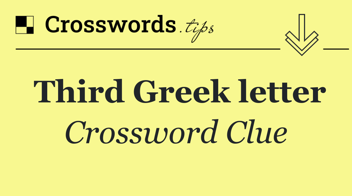Third Greek letter