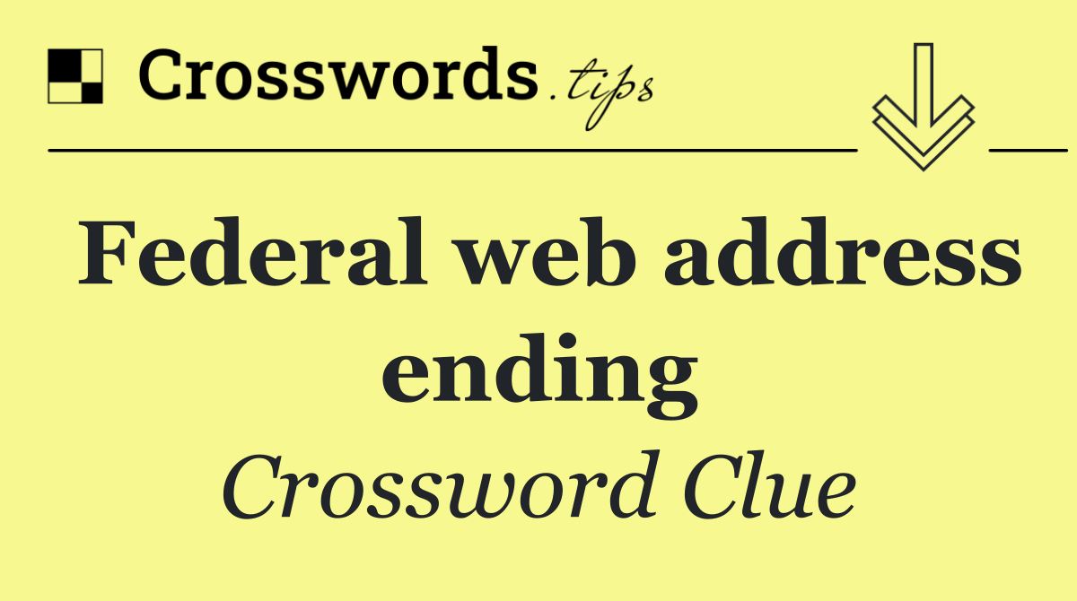 Federal web address ending