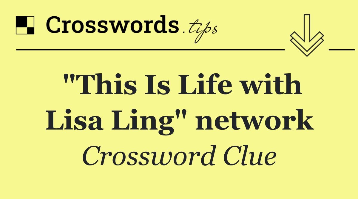 "This Is Life with Lisa Ling" network