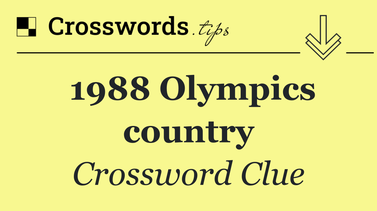 1988 Olympics country