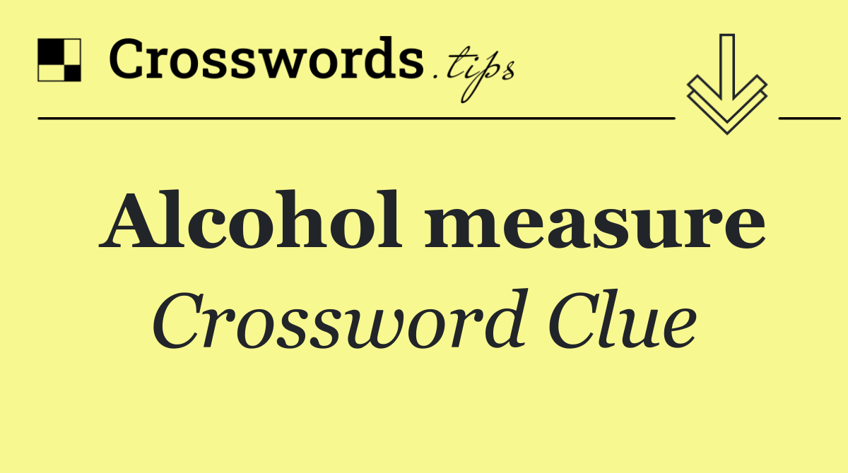 Alcohol measure