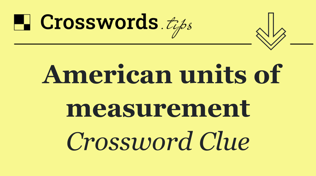 American units of measurement