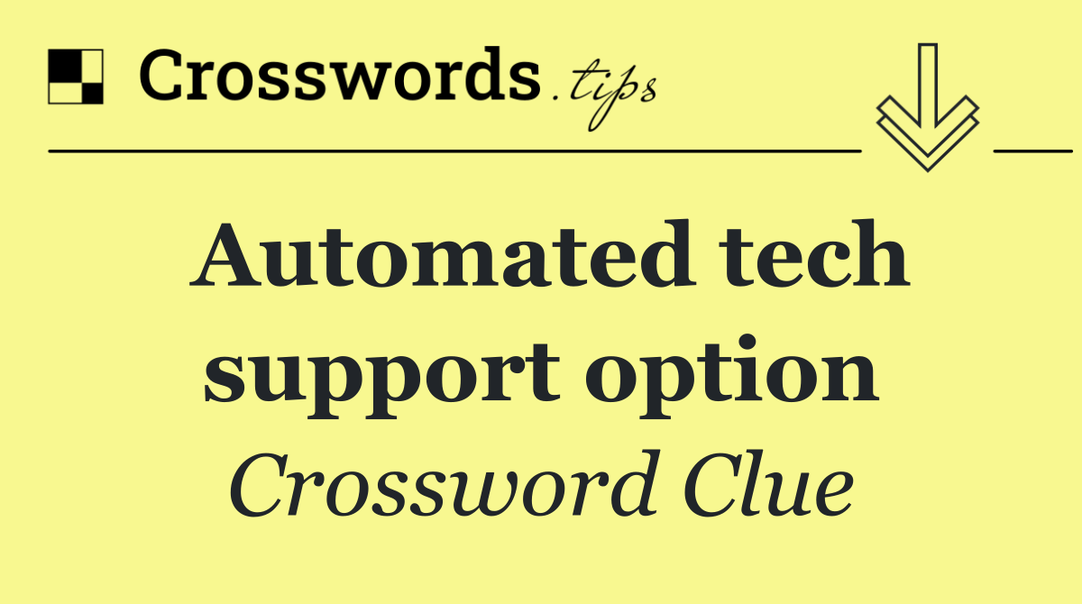 Automated tech support option