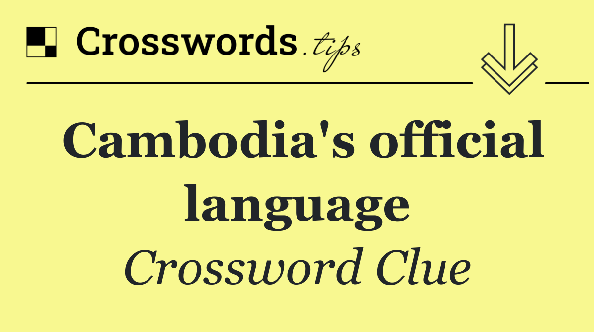 Cambodia's official language