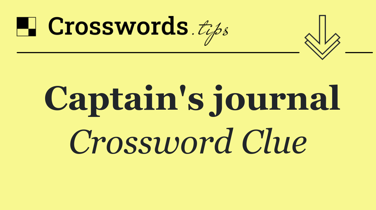 Captain's journal