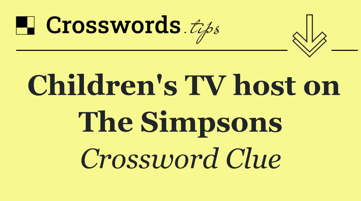 Children's TV host on The Simpsons