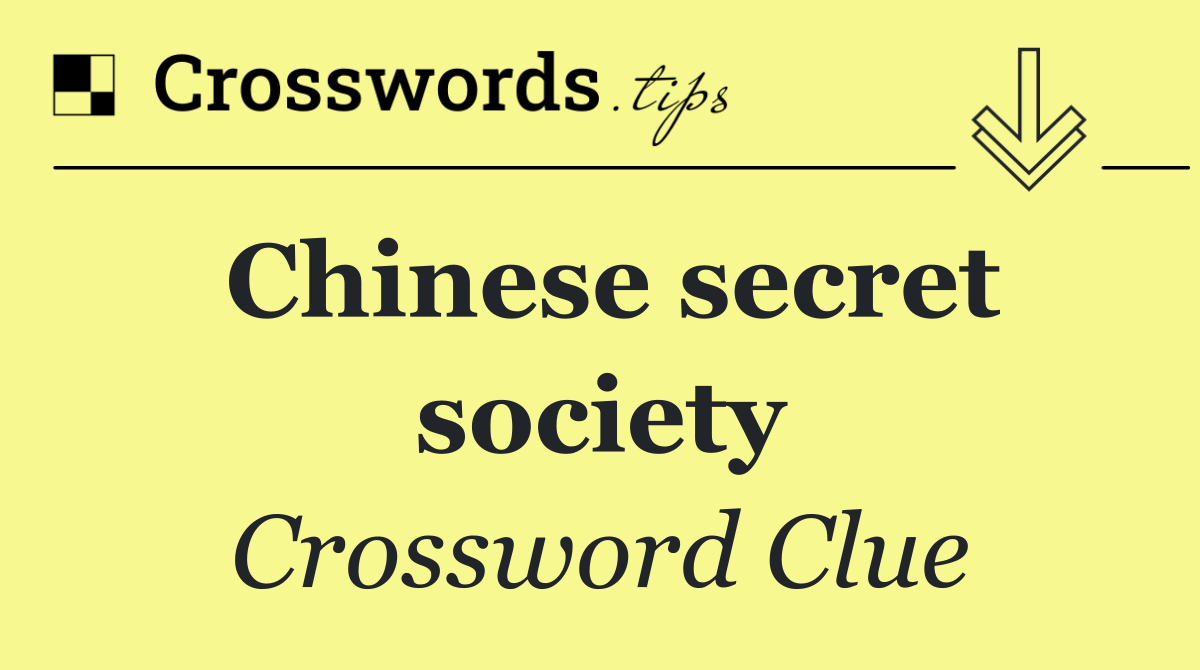 Chinese secret society