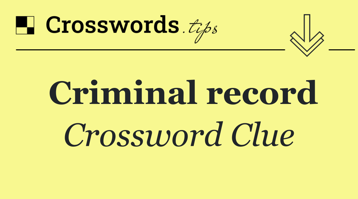 Criminal record