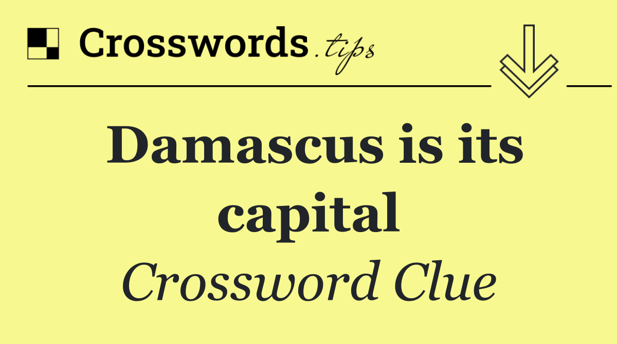 Damascus is its capital