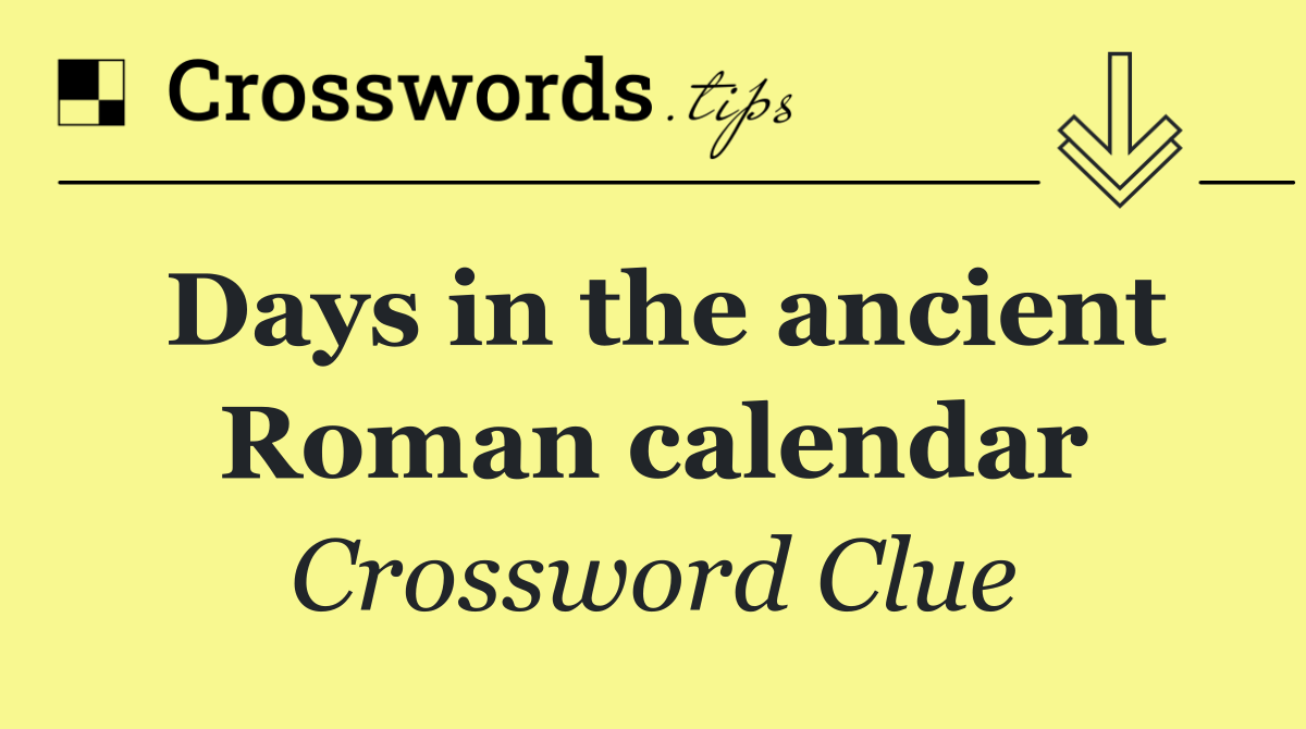 Days in the ancient Roman calendar