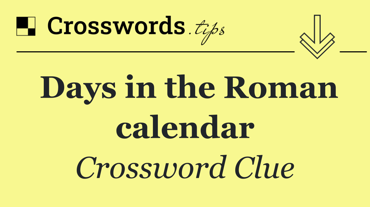 Days in the Roman calendar