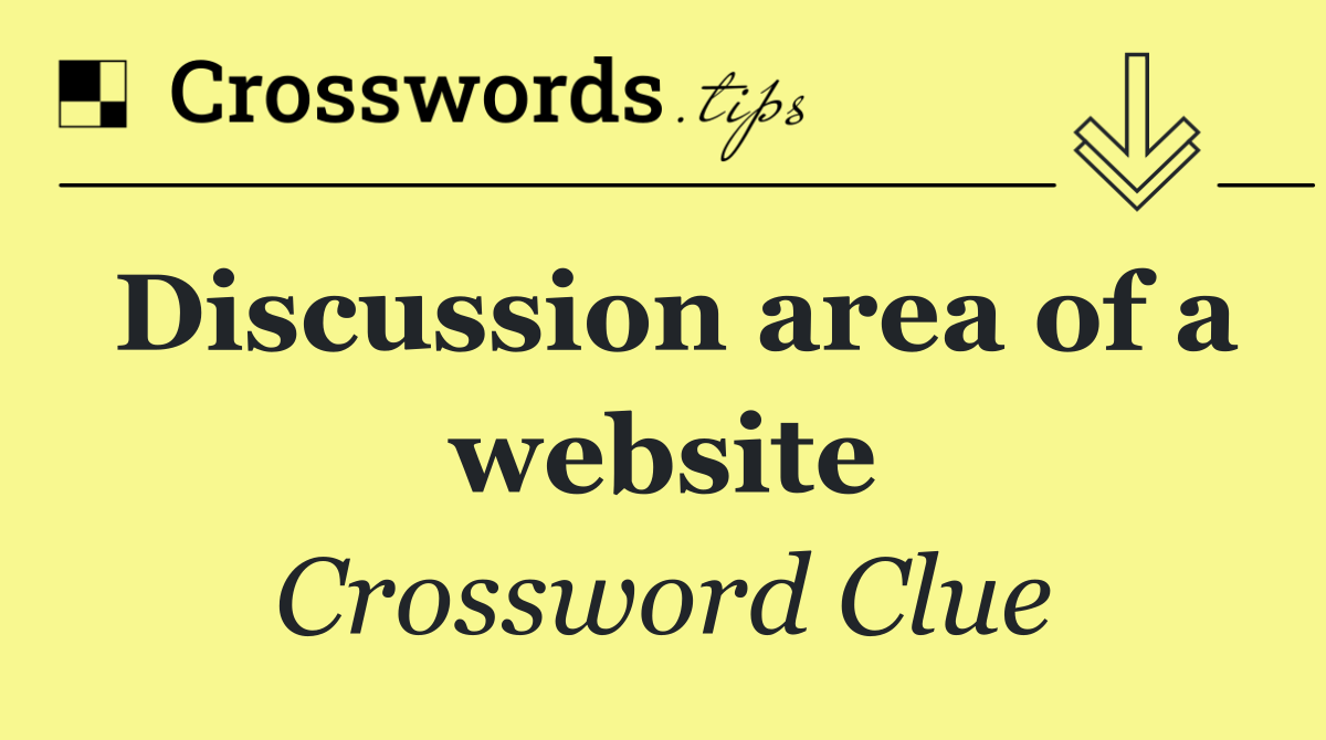 Discussion area of a website
