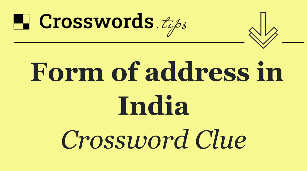 Form of address in India