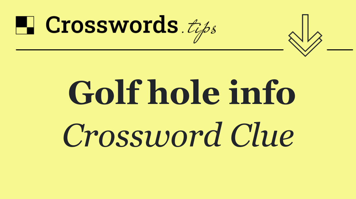 Golf hole info