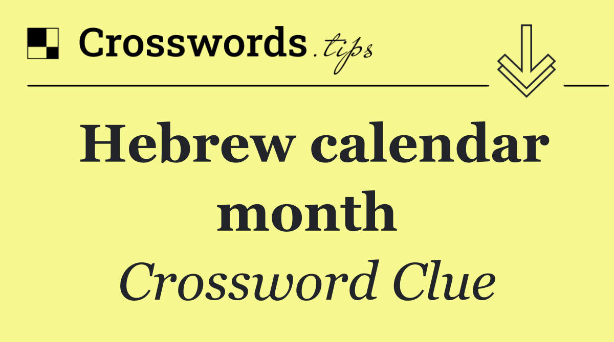 Hebrew calendar month