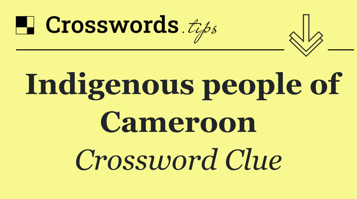 Indigenous people of Cameroon