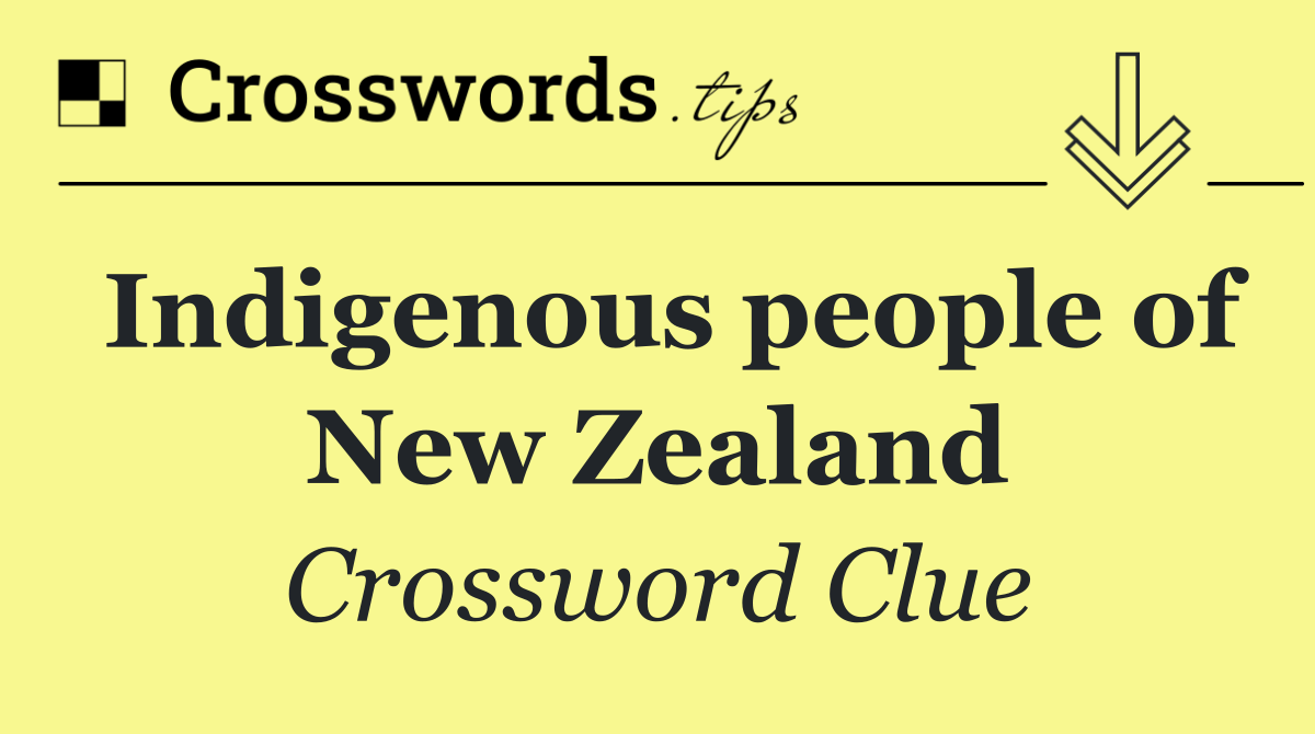 Indigenous people of New Zealand