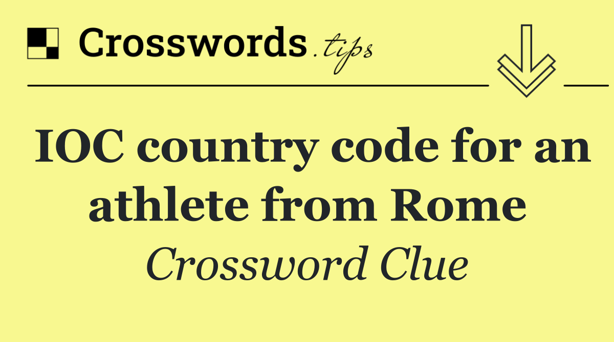 IOC country code for an athlete from Rome