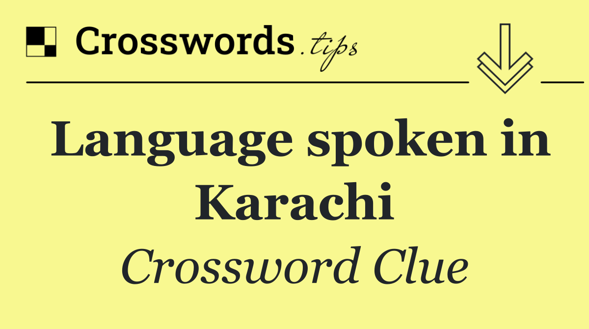 Language spoken in Karachi