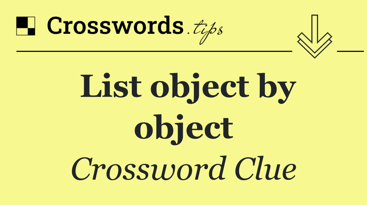 List object by object