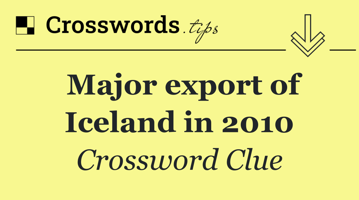 Major export of Iceland in 2010