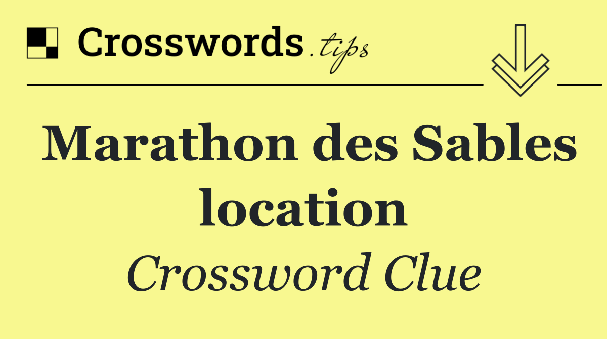 Marathon des Sables location