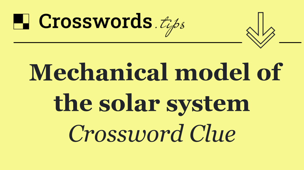Mechanical model of the solar system