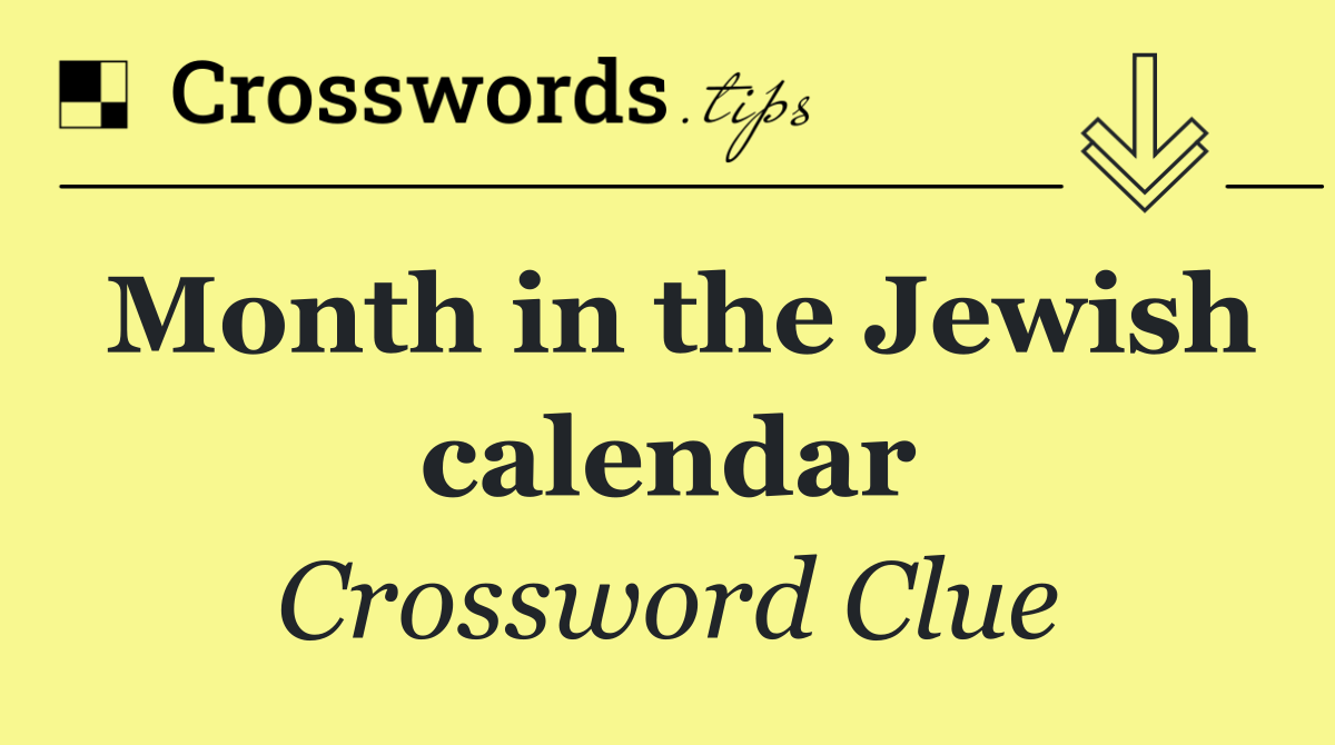 Month in the Jewish calendar