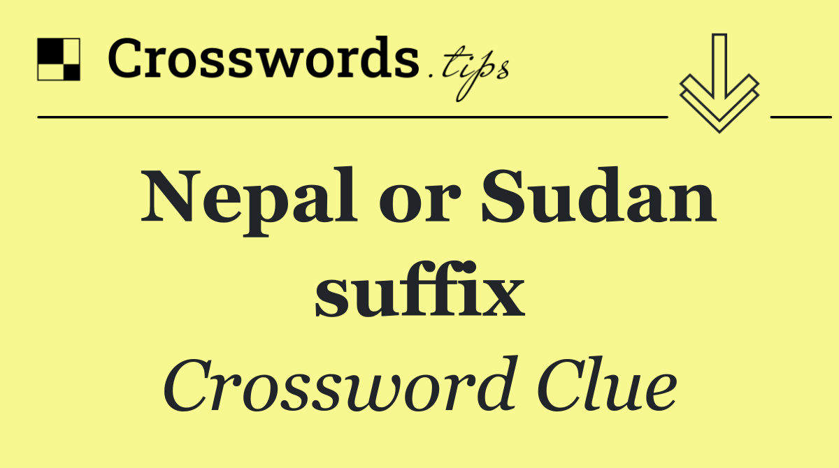 Nepal or Sudan suffix