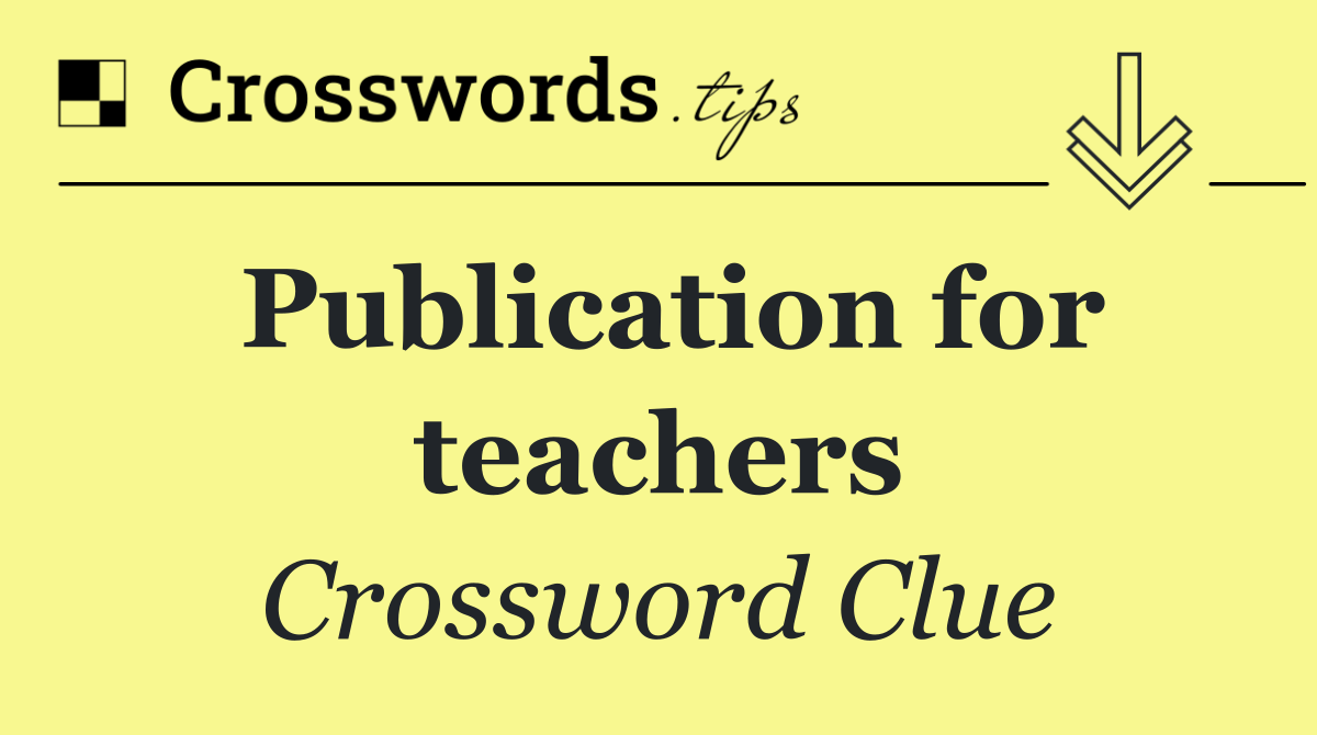 Publication for teachers