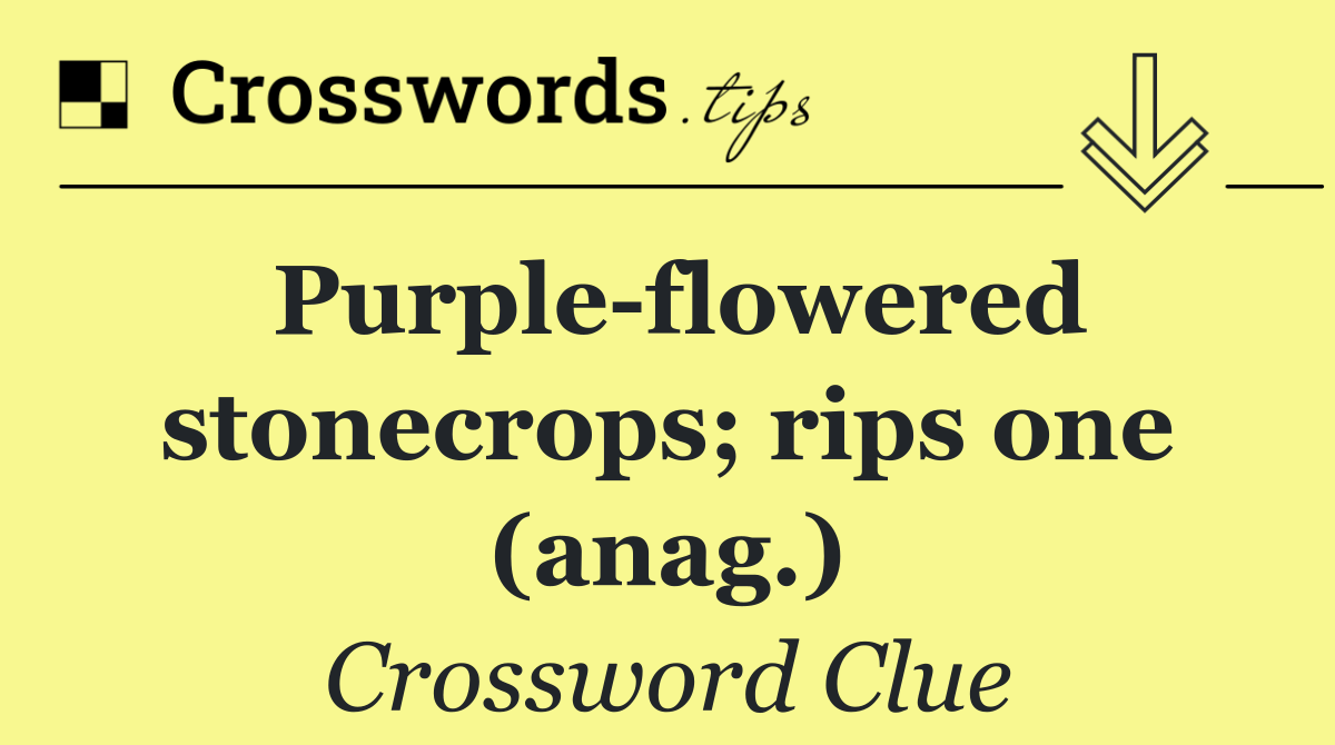 Purple flowered stonecrops; rips one (anag.)