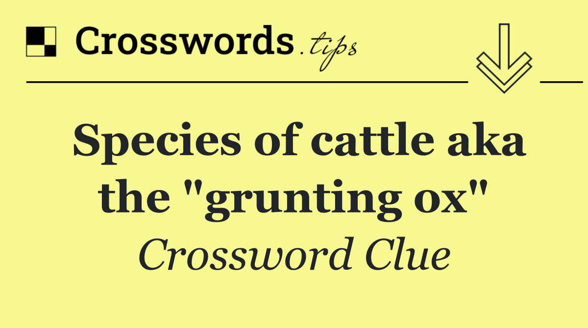 Species of cattle aka the "grunting ox"