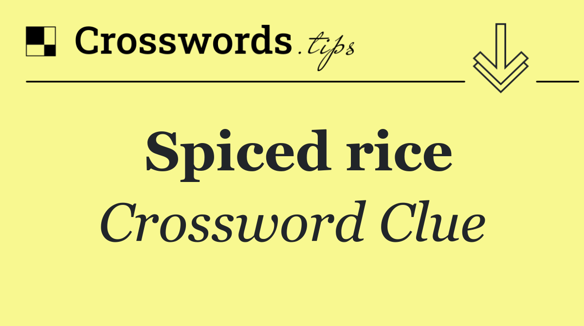 Spiced rice