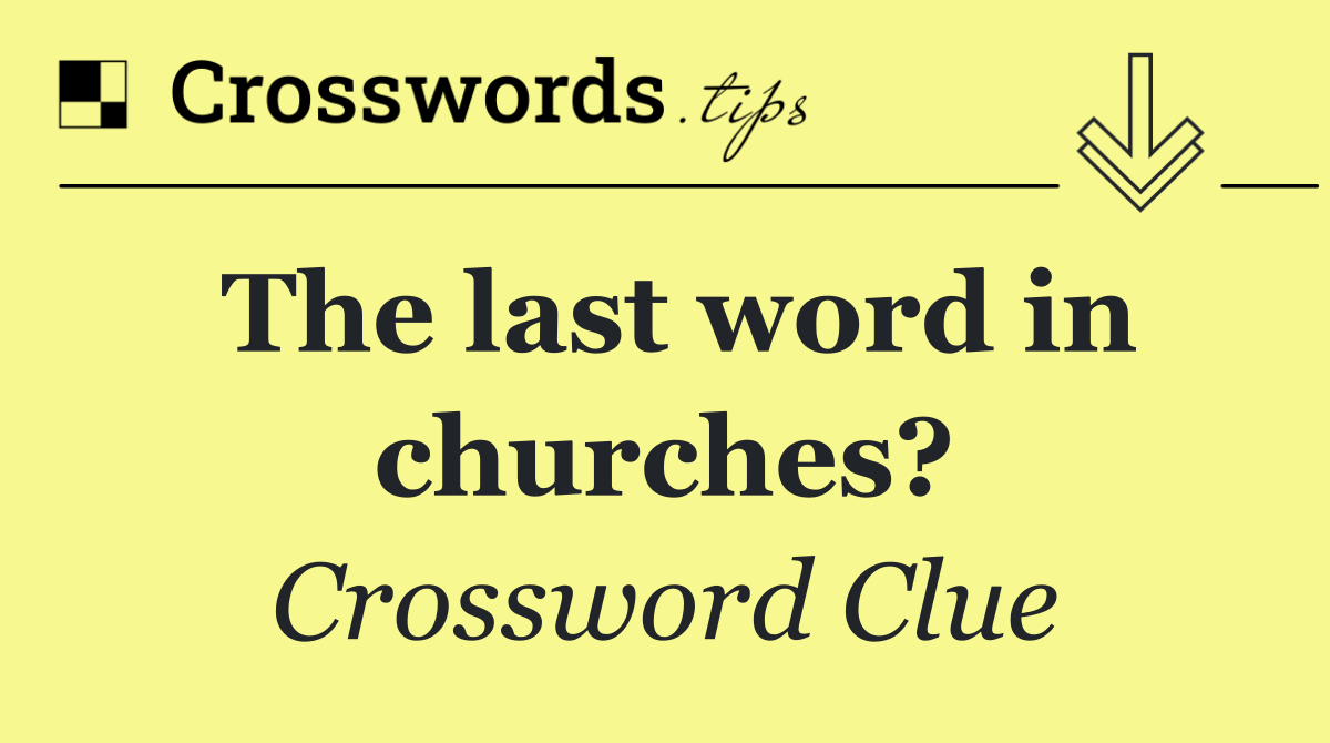 The last word in churches?