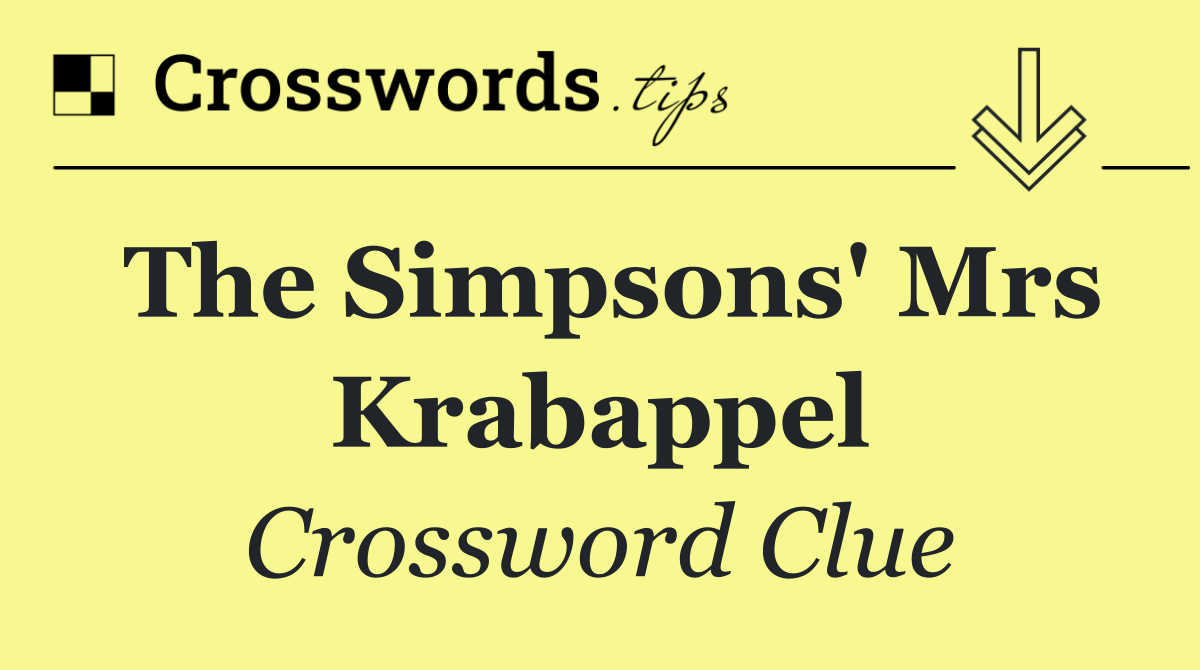 The Simpsons' Mrs Krabappel